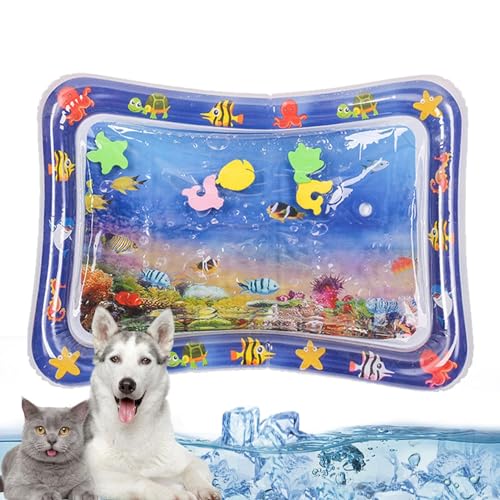 YuuFcy Sensor Water Playmat, Sensorische Wasser Spielmatte für Katzen, Katzen-Wasser-Spielmatte, Sommer Wasserspielmatte, Interaktives Katzenspielzeug, Wassermatte für Katzen, Hund (H) von YuuFcy