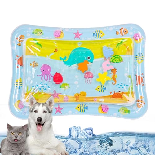 YuuFcy Sensor Water Playmat, Sensorische Wasser Spielmatte für Katzen, Katzen-Wasser-Spielmatte, Sommer Wasserspielmatte, Interaktives Katzenspielzeug, Wassermatte für Katzen, Hund (I) von YuuFcy