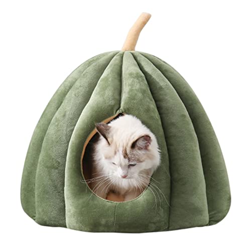 Warmes Katzenhöhlenbett für Indoor-Katzen, waschbar, selbstwärmende Betten, beruhigend, flauschiges Zelt Haus für kleine Hunde, rutschfeste Unterseite Katzenbett für den Innenbereich, Katzenhöhle, groß von Yyooo