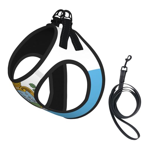Hundegeschirr und Leine, Motiv: Flagge von San Marino, atmungsaktiv, verstellbar, ausbruchsicher, für Katzen und Hunde Hundegeschirr und Leine, Motiv: Flagge von San Marino, atmungsaktiv, verstellbar, ausbruchsicher, für Katzen und Hunde von Yyoretp