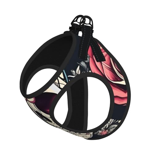 Hundegeschirr und Leine, Set mit Blumen und Totenkopf, atmungsaktiv, verstellbar, ausbruchsicher, für Katzen und Hunde Hundegeschirr und Leine, Set mit Blumen und Totenkopf, atmungsaktiv, verstellbar, ausbruchsicher, für Katzen und Hunde von Yyoretp