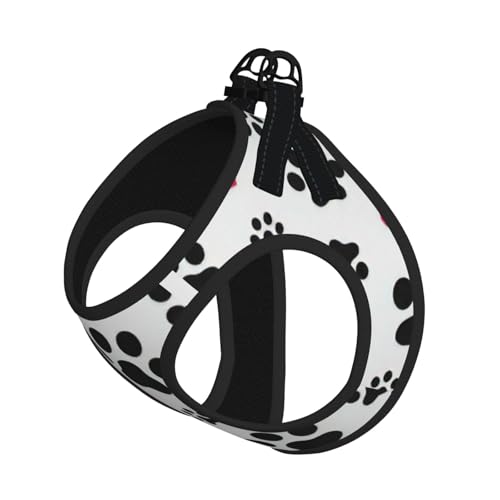 Hundegeschirr und Leine, Set mit Katzenpfotenmotiv, atmungsaktiv, verstellbar, ausbruchsicher, für Katzen und Hunde von Yyoretp
