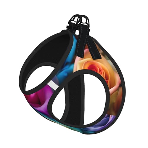 Hundegeschirr und Leine, Set mit Regenbogenrosen, atmungsaktiv, verstellbar, ausbruchsicher, für Katzen und Hunde Hundegeschirr und Leine, Set mit Regenbogenrosen, atmungsaktiv, verstellbar, ausbruchsicher, für Katzen und Hunde von Yyoretp