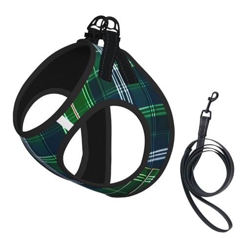 Hundegeschirr und Leine, Set mit Schottenkaro, atmungsaktiv, verstellbar, ausbruchsicher, für Katzen und Hunde, Blau Hundegeschirr und Leine, Set mit Schottenkaro, atmungsaktiv, verstellbar, ausbruchsicher, für Katzen und Hunde, Blau von Yyoretp