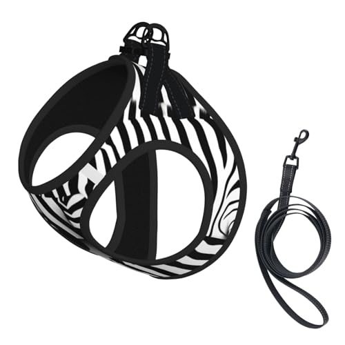 Hundegeschirr und Leine, Set mit Zebramuster, atmungsaktiv, verstellbar, ausbruchsicher, Weste für Katzen und Hunde Hundegeschirr und Leine, Set mit Zebramuster, atmungsaktiv, verstellbar, ausbruchsicher, Weste für Katzen und Hunde von Yyoretp