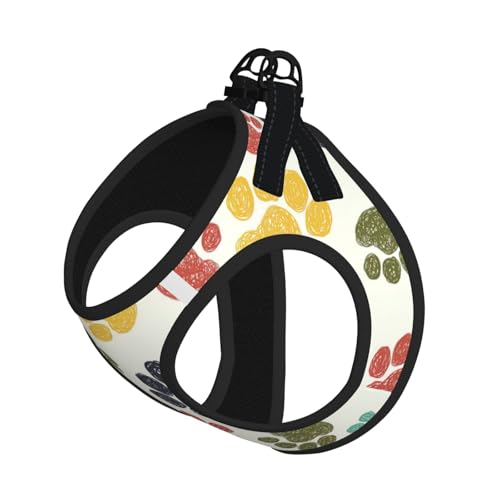 Hundegeschirr und Leine, niedlich, bunt, mit Pfotenabdruck, atmungsaktiv, verstellbar, ausbruchsicher, Weste für Katzen und Hunde Hundegeschirr und Leine, niedlich, bunt, mit Pfotenabdruck, atmungsaktiv, verstellbar, ausbruchsicher, Weste für Katzen und Hunde von Yyoretp