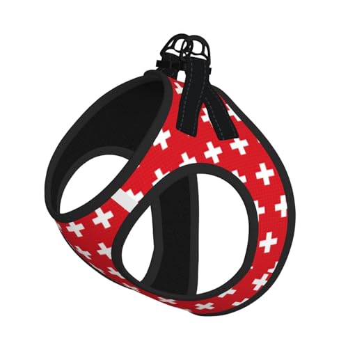 Hundegeschirr und Leine mit Schweizer Flagge, atmungsaktiv, verstellbar, ausbruchsicher, Weste für Katzen und Hunde Hundegeschirr und Leine mit Schweizer Flagge, atmungsaktiv, verstellbar, ausbruchsicher, Weste für Katzen und Hunde von Yyoretp