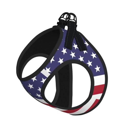 Hundegeschirr und Leine mit amerikanischer Flagge, atmungsaktiv, verstellbar, ausbruchsichere Weste für Katzen und Hunde Hundegeschirr und Leine mit amerikanischer Flagge, atmungsaktiv, verstellbar, ausbruchsichere Weste für Katzen und Hunde von Yyoretp