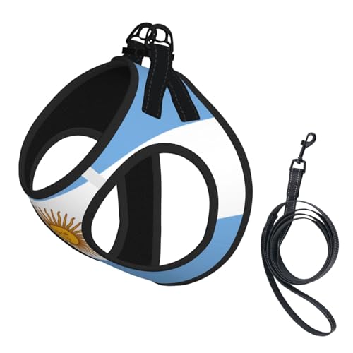 Hundegeschirr und Leine mit argentinischer Flagge, atmungsaktiv, verstellbar, ausbruchsicher, Weste für Katzen und Hunde Hundegeschirr und Leine mit argentinischer Flagge, atmungsaktiv, verstellbar, ausbruchsicher, Weste für Katzen und Hunde von Yyoretp