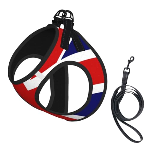 Hundegeschirr und Leine mit englischer Flagge, atmungsaktiv, verstellbar, ausbruchsichere Weste für Katzen und Hunde Hundegeschirr und Leine mit englischer Flagge, atmungsaktiv, verstellbar, ausbruchsichere Weste für Katzen und Hunde von Yyoretp
