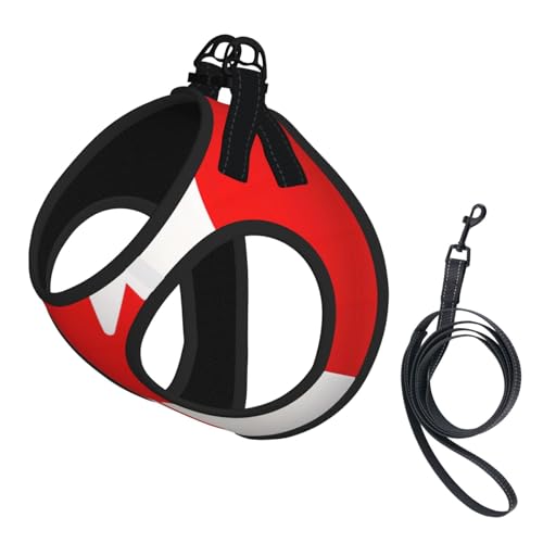 Hundegeschirr und Leine mit kanadischer Flagge, atmungsaktiv, verstellbar, ausbruchsicher, Weste für Katzen und Hunde Hundegeschirr und Leine mit kanadischer Flagge, atmungsaktiv, verstellbar, ausbruchsicher, Weste für Katzen und Hunde von Yyoretp