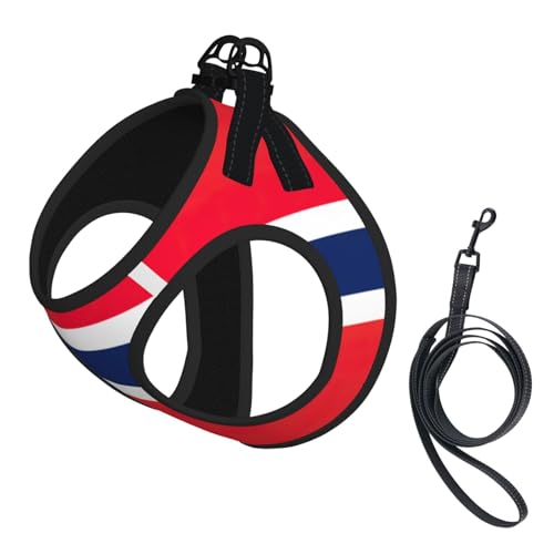 Hundegeschirr und Leine mit norwegischer Flagge, atmungsaktiv, verstellbar, ausbruchsichere Weste für Katzen und Hunde Hundegeschirr und Leine mit norwegischer Flagge, atmungsaktiv, verstellbar, ausbruchsichere Weste für Katzen und Hunde von Yyoretp