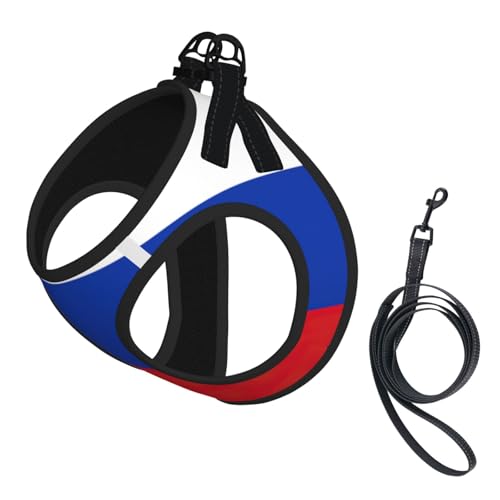 Hundegeschirr und Leine mit russischer Flagge, atmungsaktiv, verstellbar, ausbruchsicher, Weste für Katzen und Hunde Hundegeschirr und Leine mit russischer Flagge, atmungsaktiv, verstellbar, ausbruchsicher, Weste für Katzen und Hunde von Yyoretp