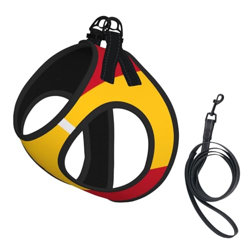 Hundegeschirr und Leine mit spanischer Flagge, atmungsaktiv, verstellbar, ausbruchsicher, Weste für Katzen und Hunde Hundegeschirr und Leine mit spanischer Flagge, atmungsaktiv, verstellbar, ausbruchsicher, Weste für Katzen und Hunde von Yyoretp