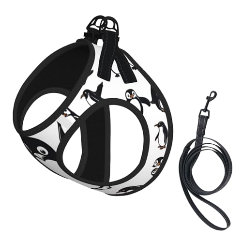 Hundegeschirr und Leine mit süßem Pinguin-Druck, atmungsaktiv, verstellbar, ausbruchsicher, Weste für Katzen und Hunde Hundegeschirr und Leine mit süßem Pinguin-Druck, atmungsaktiv, verstellbar, ausbruchsicher, Weste für Katzen und Hunde von Yyoretp