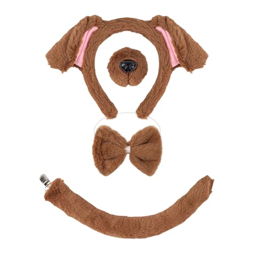 Hundekostümzubehör Beinhaltet Hundeohrstirnband Schwanznase Bowtie Rock Für Kinder Teen Adult Halloween Cosplay Hundekostümzubehör Beinhaltet Hundeohrstirnband Schwanznase Bowtie Rock Für Kinder Teen Adult Halloween Cosplay von Yzdysg