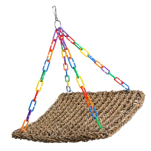 Yzdysg Naturalgras Gewebtes Netto Hängematten Sittiche Kauen Spielzeugkäfigkletterseil Für Verschiedene Kleine Vögel von Yzdysg