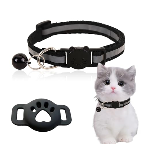 Personalisierbares Katzenhalsband mit niedlichem Muster, verstellbar, Polyester, reflektierend, mit Glocke und Sicherheitsschnalle, Airtag-Halsband, kompatibel mit Katzen, Hunden, Kätzchen, Welpen Personalisierbares Katzenhalsband mit niedlichem Muster, verstellbar, Polyester, reflektierend, mit Glocke und Sicherheitsschnalle, Airtag-Halsband, kompatibel mit Katzen, Hunden, Kätzchen, Welpen von YzmrBdqc