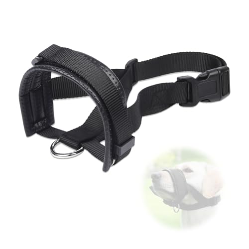 Weicher Nylon-Maulkorb für Hunde, mit Kopfband und verstellbarer Schlaufe, kein Scheuern mehr, für Hunde, verhindert Beißen und Kauen, Hundehalfter mit Sicherheitsgurt, gepolstertes Halfter (L Weicher Nylon-Maulkorb für Hunde, mit Kopfband und verstellbarer Schlaufe, kein Scheuern mehr, für Hunde, verhindert Beißen und Kauen, Hundehalfter mit Sicherheitsgurt, gepolstertes Halfter (L von YzmrBdqc