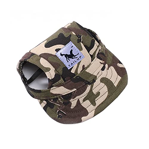 YZOTEK Klein Hund Baseballmütze - Haustier Sport im Freien Sonnenschutzhut, Sommer Hündchen Katze Freizeit Visier, Puppy Lässig Oxford Stoff Canvas Kostüm mit Ohrlöchern und Verstellbarem Halsriemen von YzoTek