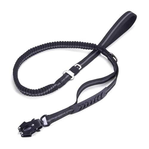 YzoTek Bungee Hundeleine - Strapazierfähige Sichere Stoßdämpfende Trainingsleine mit 2 Gepolsterten Griffen und Metallschloss D-Ring Autosicherheitsgurt-Clip und Reflektierenden Streifen YzoTek Bungee Hundeleine - Strapazierfähige Sichere Stoßdämpfende Trainingsleine mit 2 Gepolsterten Griffen und Metallschloss D-Ring Autosicherheitsgurt-Clip und Reflektierenden Streifen von YzoTek