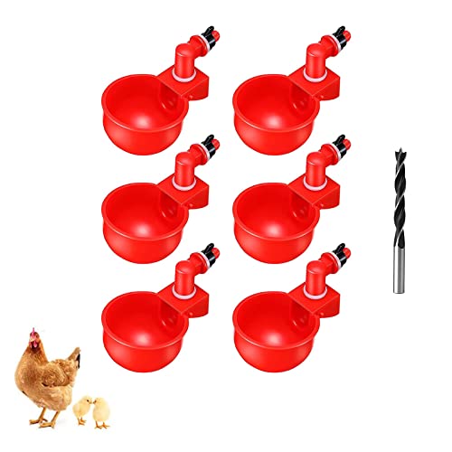 6 Stück Automatische GeflüGel Trinker, Chicken Drinker Cups, Hühnertränke, Hühnerwasserspender, Automatische Kunststoff Chicken Cups, GeflüGel Trinkwerkzeug, Kunststoff TräNkeschale, für GeflüGel von Yzswdox