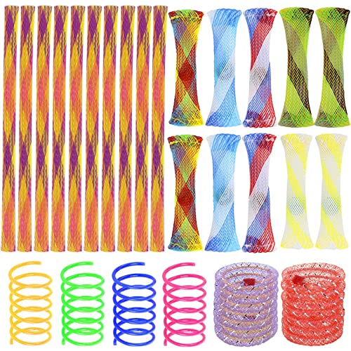 Yzswdox 30 Stück Katzen Spielzeug Set, Katze Frühling Spielzeug, Bunt Spirale Katzen Spielzeug, Interaktives Katzen Spielzeug, Katzen Röhrenspielzeug, für Katze Kätzchen Haustiere von Yzswdox