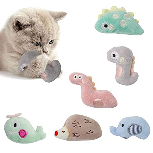 Yzwuyou 6 Stück Katzenspielzeug mit Katzenminze Spielzeug Kissen Baldrian Kissen für Katzen, Catnip Toy Katze Plüsch Spielzeug, für Indoor Interaktive von Yzwuyou