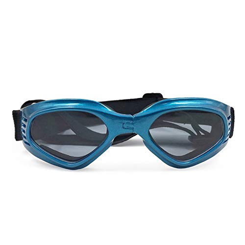 Z-LIANG Augenabnutzung 5 Farben Faltbare Haustier hundgläser mittelgroße Hund Haustier gläser Hunde Eyewear wasserdichte hundschutzbrille uv Sonnenbrille Tierzubehör (Color : Blue) von Z-LIANG