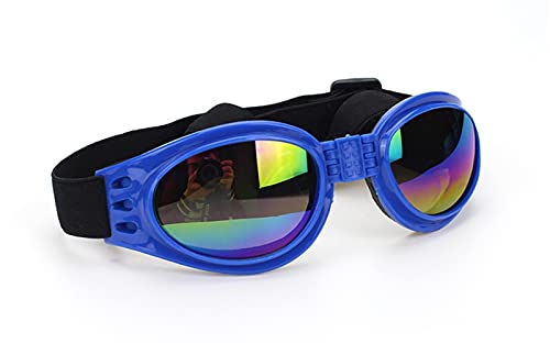 Z-LIANG Augenabnutzung 6 Farben Faltbare Kunststoff Hund Sonnenbrille mittelgroße Hund Eyewear wasserdichte uv Protect Haustier zubehör Tierzubehör (Color : Blue, Size : M) von Z-LIANG