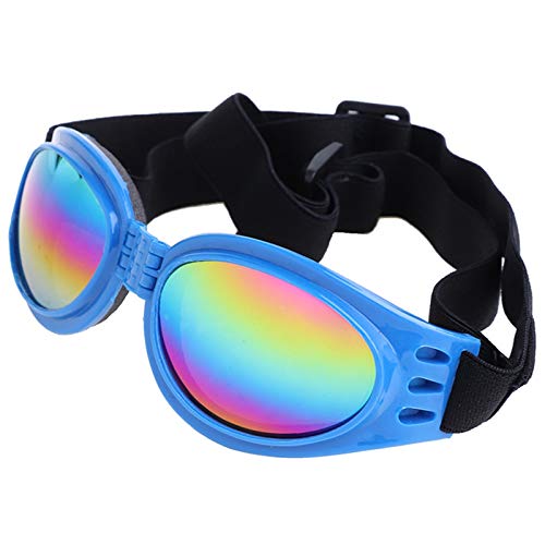 Z-LIANG Augenabnutzung 6Colors Hundeschutzbrillen UV Sonnenbrille Faltbare Haustierhundgläser Kleine und mittlere Hund Haustiergläser Haustier Eyewear Wasserdicht Tierzubehör (Color : Blue) von Z-LIANG