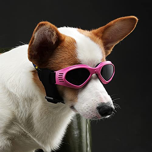 Z-LIANG Augenabnutzung Haustiergläser Haustier Sonnenbrille Hundgläser Sonnenbrillenbrillen Kleine und mittelgroße Hunde Winddichte Schattierung Sonnencreme Tierzubehör (Color : Pink, Size : L) von Z-LIANG