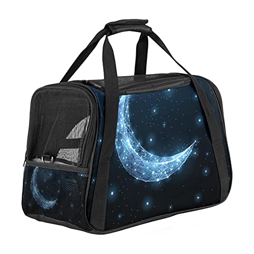 Dunkelblauer Mond Weiche Reisetasche für Hunde und Katzen Von der Fluggesellschaft zugelassen extrem atmungsaktiv 43x26x30 cm von Z&Q