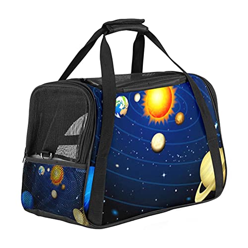 Galaxie Weltraumplaneten Saturn Weiche Reisetasche für Hunde und Katzen Von der Fluggesellschaft zugelassen extrem atmungsaktiv 43x26x30 cm von Z&Q