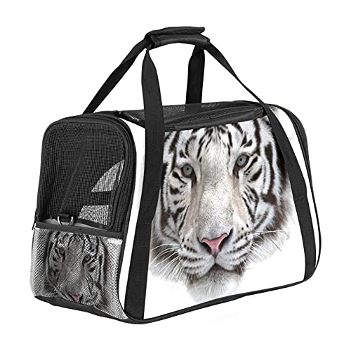 Grauer Tigerkopf Weiche Reisetasche für Hunde und Katzen Von der Fluggesellschaft zugelassen extrem atmungsaktiv 43x26x30 cm von Z&Q