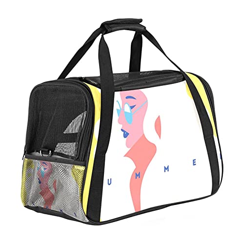 Mädchenabbildung Weiche Reisetasche für Hunde und Katzen Von der Fluggesellschaft zugelassen extrem atmungsaktiv 43x26x30 cm von Z&Q