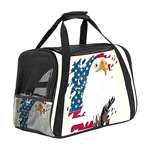 Papageien Amerikanische Flagge Weiche Reisetasche Für Hunde Und Katzen Von Der Fluggesellschaft Zugelassen Extrem Atmungsaktiv 43x26x30 cm von Z&Q