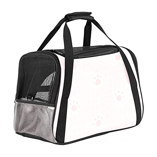 Reisetragetasche Für Haustiere Katzenpfote Süß Tragbare Reisetasche Für Hunde Oder Katzen Mit Sicherheitsreißverschlüssen 43x26x30 cm von Z&Q