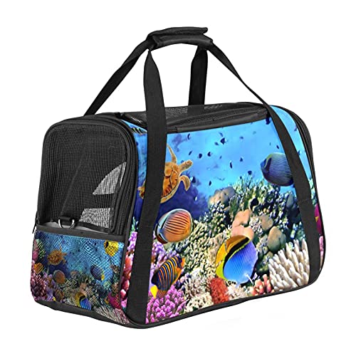 Reisetragetasche Für Haustiere Unterwasserweltfisch Tragbare Reisetasche Für Hunde Oder Katzen Mit Sicherheitsreißverschlüssen 43x26x30 cm von Z&Q