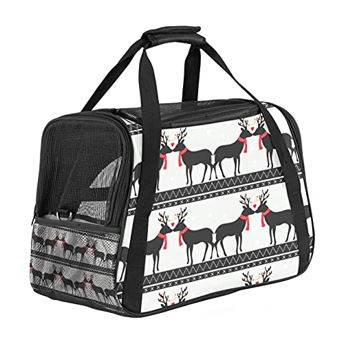 Reisetragetasche für Haustiere Romantisches REH Tragbare Reisetasche für Hunde oder Katzen mit Sicherheitsreißverschlüssen 43x26x30 cm von Z&Q