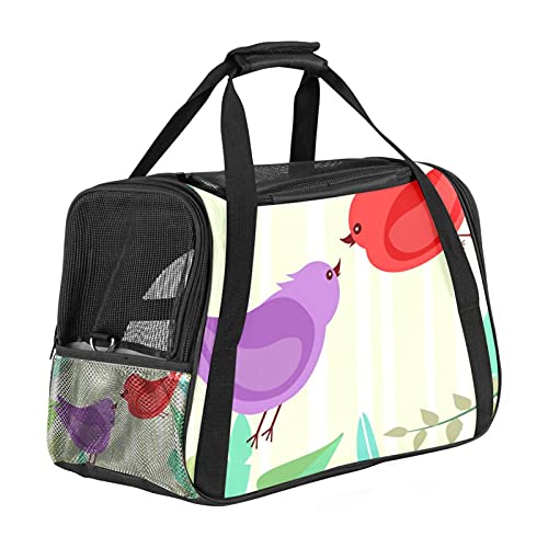 Reisetragetasche für Haustiere Vogel Tragbare Reisetasche für Hunde oder Katzen mit Sicherheitsreißverschlüssen 43x26x30 cm von Z&Q