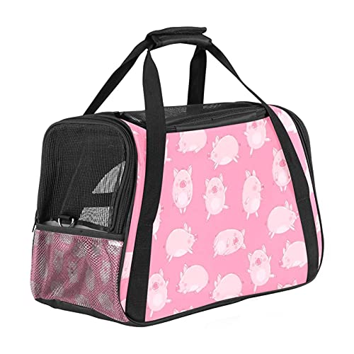 Süße rosa Schweine Weiche Reisetasche für Hunde und Katzen Von der Fluggesellschaft zugelassen extrem atmungsaktiv 43x26x30 cm von Z&Q