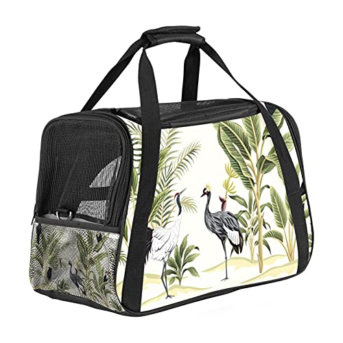 Tropischer Vintage-Vogel Weiche Reisetasche für Hunde und Katzen Von der Fluggesellschaft zugelassen extrem atmungsaktiv 43x26x30 cm von Z&Q