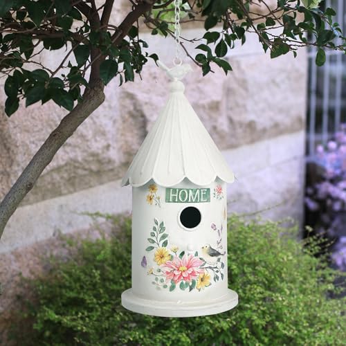 Z² BellaDecor Vogelhäuser zum Aufhängen aus Metall für den Außenbereich, einzigartiges Vogelnest für Bluebird Zaunkönig, Küken, Spatzen, Vogelnest für Garten, Terrasse, Zuhause von Z² BellaDecor