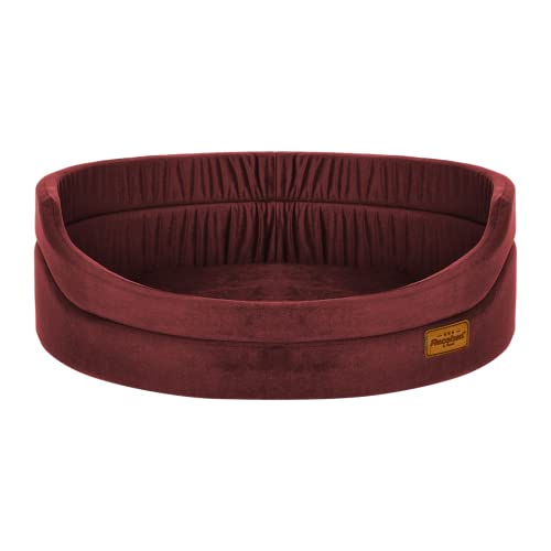 Z4L Hundebett BALY Hundeliege Velours Tierbett Farbe Maroon, Größe 3XL (69cm x 62cm) von Z4L