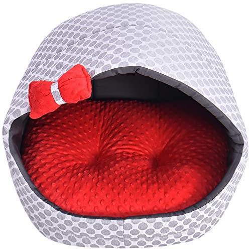 Z4L WauWau Katzen und Hundehöhle gemütlich Farbe rot Minky, grau Hundehütte Katzenhütte 50cm x 60cm Höhlenbett Kuschlig Z4L WauWau Katzen und Hundehöhle gemütlich Farbe rot Minky, grau Hundehütte Katzenhütte 50cm x 60cm Höhlenbett Kuschlig von Z4L