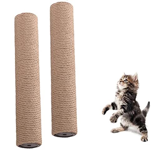 Ersatz for Kratzbäume for Katzen, 2er-Pack, Nachfüllstange for Kratzbaum mit Schraube, Ersatzteile for Kratzbäume aus Sisal, Ersatz for Katzenturmseile, Nachfüllstangen aus natürlichem Sisal for die S von ZAANU