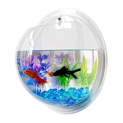 Künstliches Mini-Aquarium for Aufhängen an der Wand, Aquarium-Fisch, Blase, Fischschale, transparente Acrylvase, Blumentopf for Zuhause, Garten, Büro, 23 cm, Wanddekoration for Aquarien/145 (Color : von ZAANU