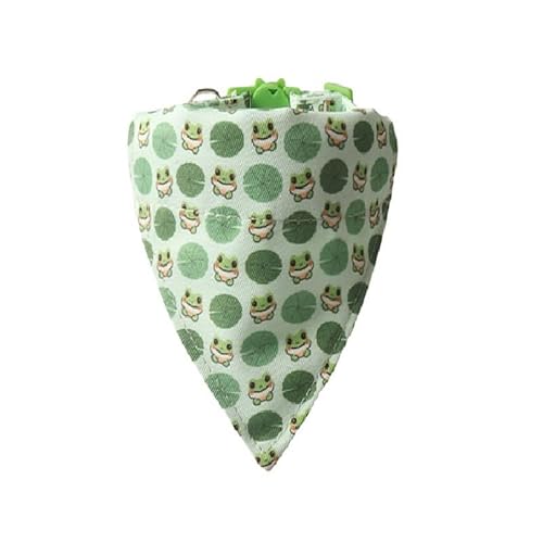 Luxuriöses Katzenhalsband mit Fliege und Glöckchen, sichere Schnellverschluss-Schnalle, ZACAL Katzenhalsbänder (grünes Froggy-Bandana) von ZACAL