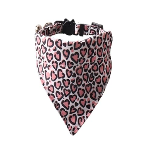Luxuriöses Katzenhalsband mit Fliege und Glöckchen, sichere Schnellverschluss-Schnalle, ZACAL Katzenhalsbänder (rosa Leopardenmuster) von ZACAL